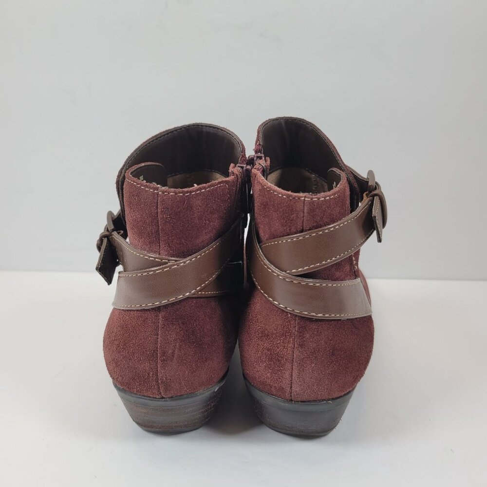 Comfortiva Women's Burgundy Ankle Zip Leather Boots 8351622 US Size 7.5W - Picture 4 of 8